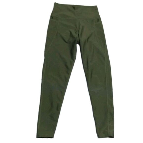 SAGE Collective High-Waisted Athletic Leggings Olive Green   Workout Pants‎ M - Picture 1 of 6